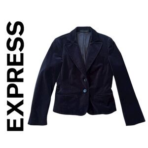 Express Design Studio Black Velvet Holiday  Blazer